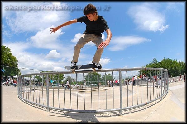 Out of the bank to bs 50-50 on the railing