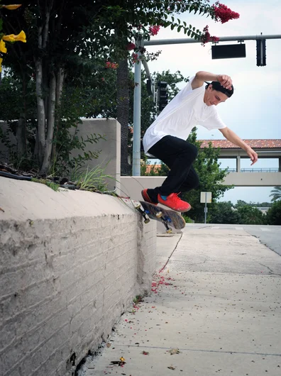 <!-- FranksForNothingLakeLand -->
I was a little late on this one - it happens. Knibbs hopping off a very tall backside ledge-ride.