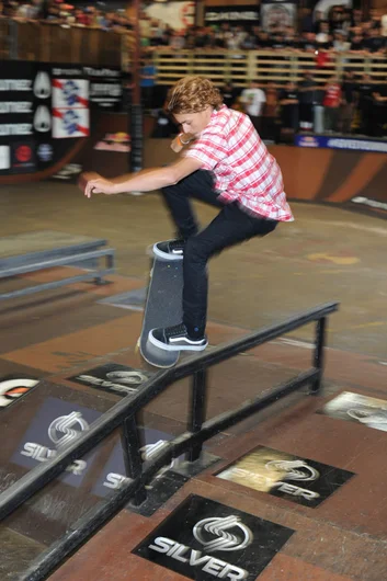 Curren's gapping to noseblunt slide in his first pro contest.  Thanks for making it Tampa, Curren.<!-- Tampa Pro 2013 Skateboarding and the After-Party -->