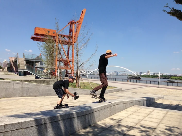 <!-- damnamchina2013 -->

Johnny Tang with a long-ass nose manual that became a 4-trick line on accident. Make sure to watch the SPoT Life episode to see what he did.  