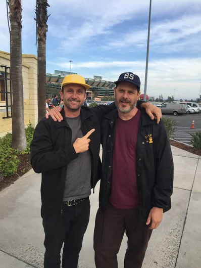 <!--zatcali-->
We made it three hours later. “This guy right here” is David from Bluetile Skateshop. Nice hats bros.