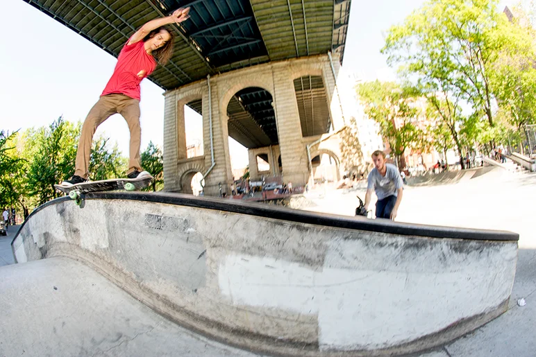 <!--danyc15-->

Tony Christopher aka @swampnessmonster drove straight from Detroit and slept in his car to skate the contest. He woke up and went straight to work handling hurricanes and other moves on the rainbow rail.