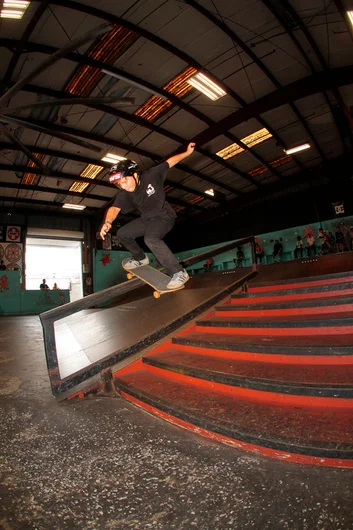 <!--btsb16-->

Noah Nagaro was in the 9-12 Age group and still did a BS Boardslide down the handrail! 