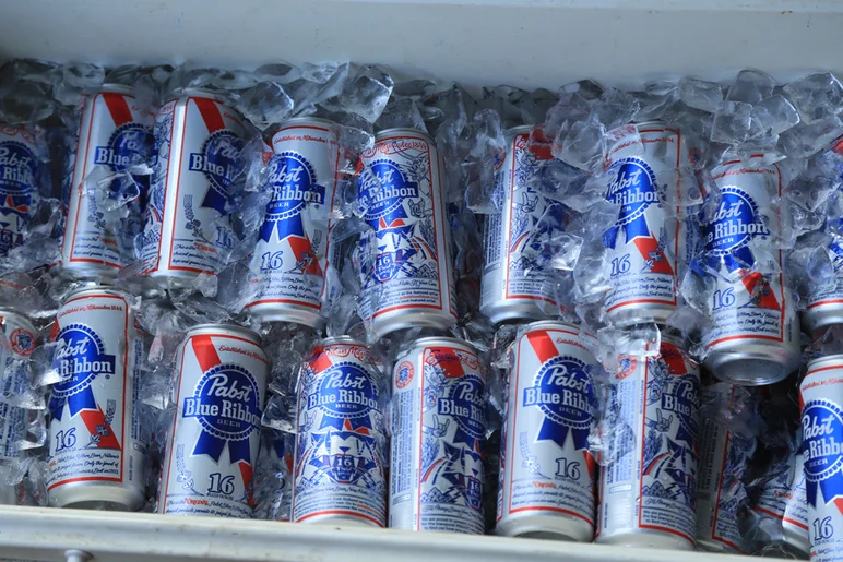 <!--shqv2-->

A cooler full of PBR starts the demo off proper.