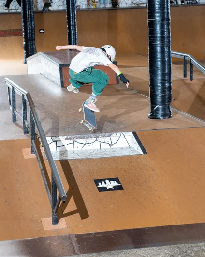 ...and backs himself up with a kickflip up the Euro

<!--backtoschoolbash2022-->