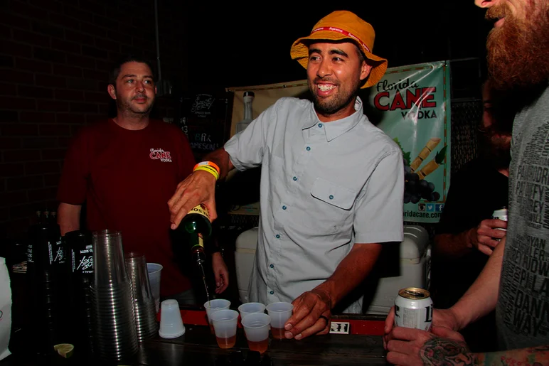 <!--pro14night4-->

Eric Koston jumped behind the bar and started pouring shots for people.