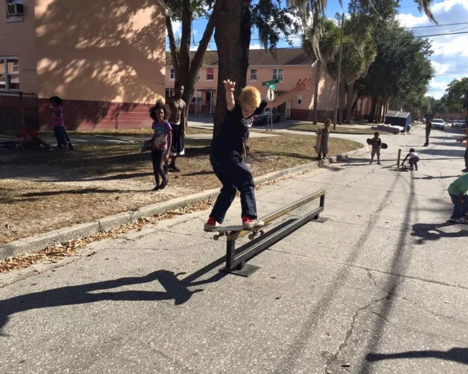 <!--b4bdelivery-->

We took over the street. Wes with a frontside boardslide.
