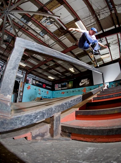 <!--pro16friday-->

Davis Torgeson Nollie Flips over the rail into the bank within a few tries flat.