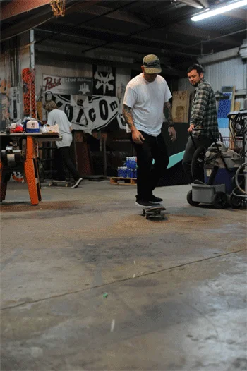 What is that?  Shorty's got the flat ground version of the coping dance.<!-- etnies Beer and Burritos for the SPoT Staff -->