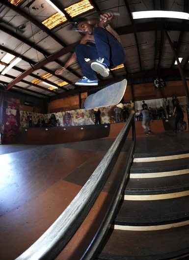 <!--hj2014-->

SPoT team rider James Cobb is a beast. I watched him frontside flip over the rail into the bank at least 10 times on Saturday, and then he'd frontside 180 back up the stairs. Crazy.

