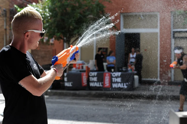 <!--ybor4year-->

Mikah had to test the water guns at the SPoT marketing tent. Hope you got to soak your friends.
