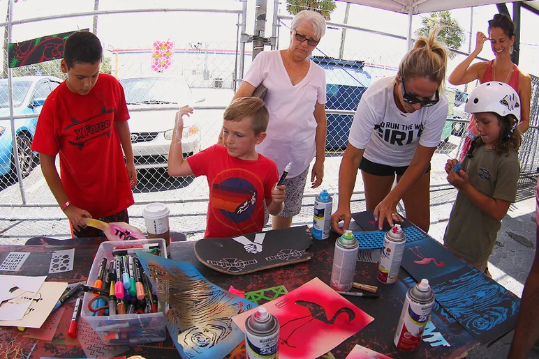 <!--btsb17-->

Our friend Vivian Fisk was out here too, helping kids decorate their boards and griptape.