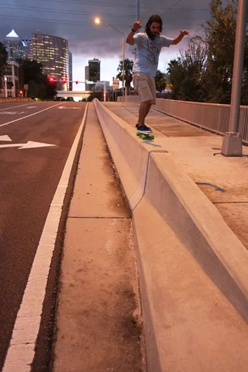 Porpe's on some dangerous rolls with the Penny board, which is dangerous to begin with.<!-- Booze Cruise: September 2012 -->