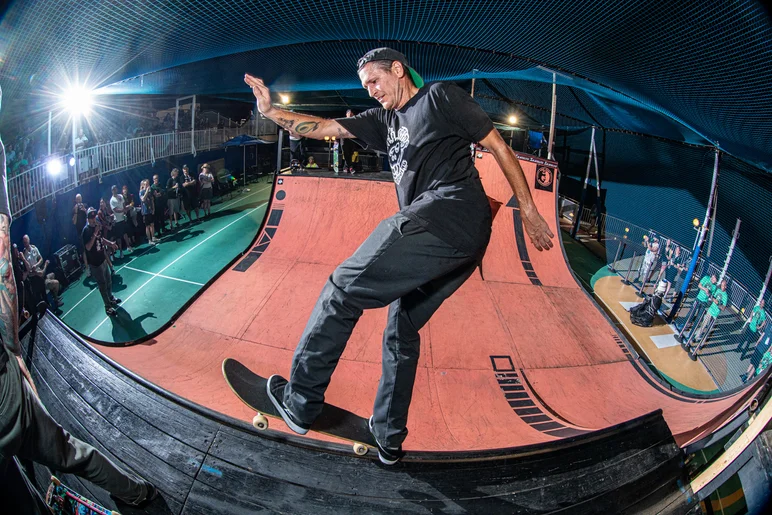 5-0 fakie from Strubing going 100mph on the boat. If you add in the speed of the boat and the wind, he's really going like 200mph.

<!--floggingmollycruise23-->