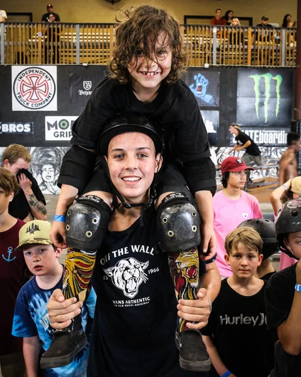 <!--soj19photos-->

Sometimes you gotta use that height advantage during the product toss…
