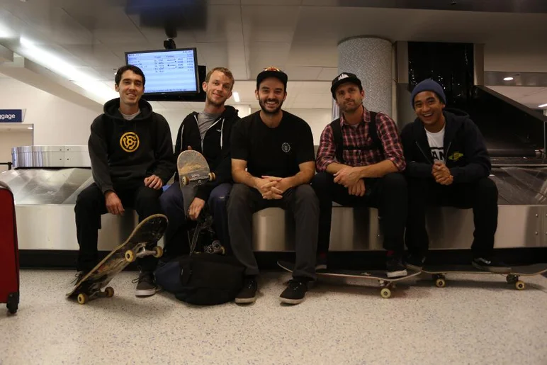 <!-- CAtrip2013 -->

We flew into LAX bright and early Thursday morning. The crew from left to right: Sebastian, Frank, HiDefJoe, Brian, and Uncle Sam. Dylan flew in a day early, so we went straight to Long Beach to meet up with him.
 