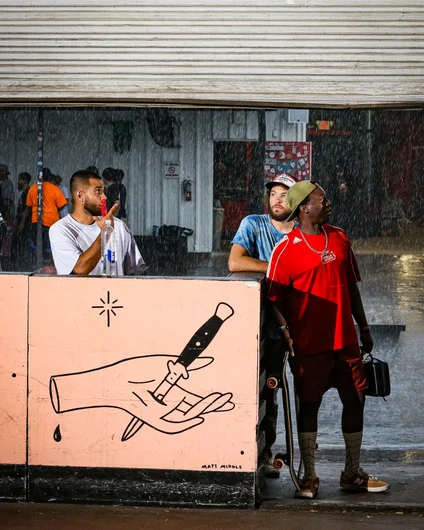 It rained all day. That doesn't stop a bunch of hungry skaters from doing tricks for money.

<!--goskateboardingday2023-->