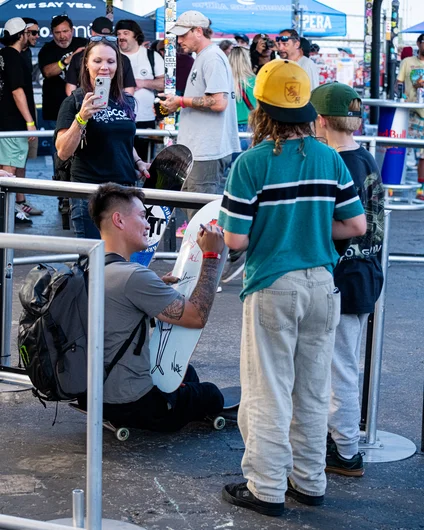Felipe Nunes with fans on Friday
