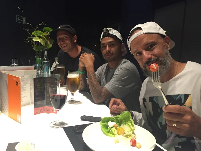 <!--sls15-->

RB Umali, Steez Ortiz, and One Felix, aka the Cuban Papa Smurf.