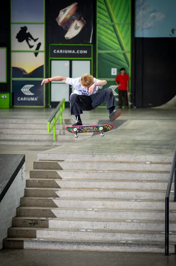 When in Rome or at the Berrics.. do as Roman Hager does, and blast a
Frontside Flip.

<!--damnamla22finals-->