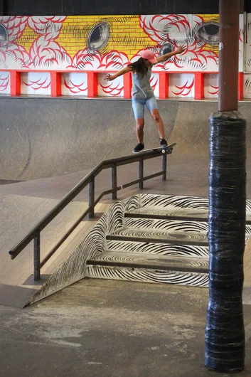 <!--vansgirlsclinic-->

Laura Fong-Yee: Front Board. If you can’t already tell, Laura is an extremely talented skater and the kids seemed to really enjoy watching her skate.
