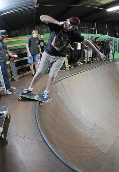 The longest boardslide of the night was around