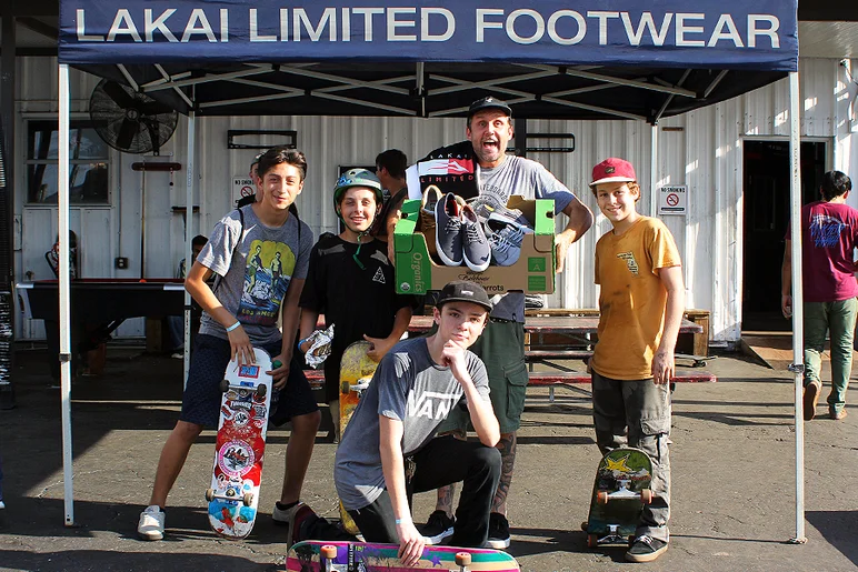 <!--theflarephotos-->
Not only did we get to premiere Lakai's newest video, we also got give away some of their newest gear and shoes. Brian and the boys showcase some of the goodies.
