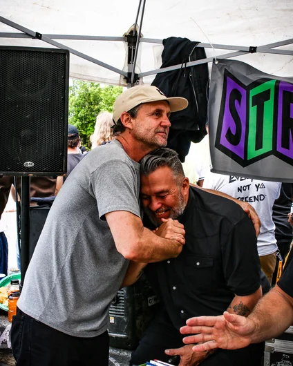 Brian showing some love to DLX legend Mickey Reyes.

<!--atl2023trip-->