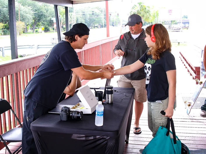 The day always starts with Registration, where DJ and Clint get you signed up for your chosen Division.

<!--schoolsoutjam2023-->