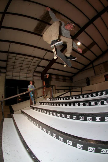 <!--txrt14-->

Yonis Molina with a textbook Fakie Flip down the set! 