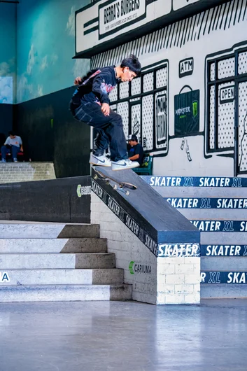 Greg Rodriguez going straight out the gate of semi-finals and flipping into a front 50.
<!--damnamla2023finals-->