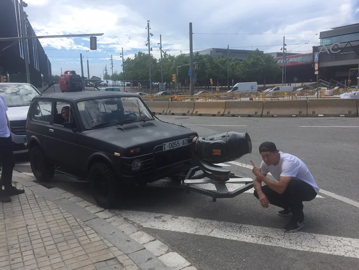 <!--17proopen-->

Ty Evans was in town driving a Soviet truck with a death ray on the front.