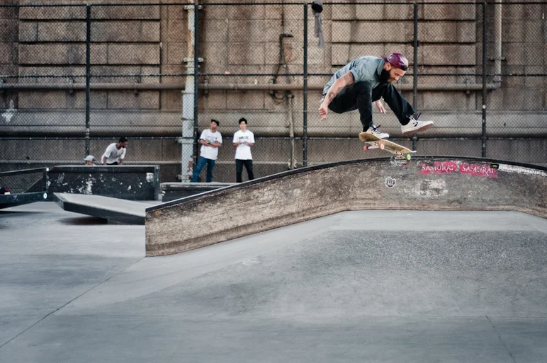 <!--danyc14-->

Monty Mercado has a big beard and a shiny hat and an an amazing frontside flip catch.