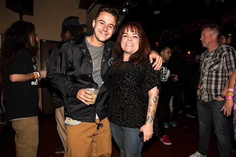 <!--pro16sunnight-->

T.J. Rogers is a big supporter of Boards For Bros. That's his new buddy Michelle Box, who's the B4B commander.