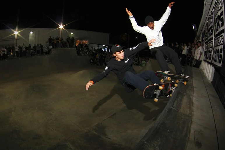 <!--am17-ccj-->

Chuckie playing catch up with Cody Chapman. I still can't believe these dudes rolled away from this.