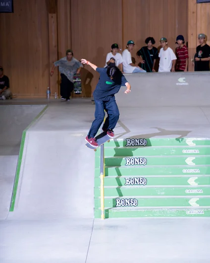 Haru Urano with a 180 switch back feeble.

<!--damnamjapan2022day2-->