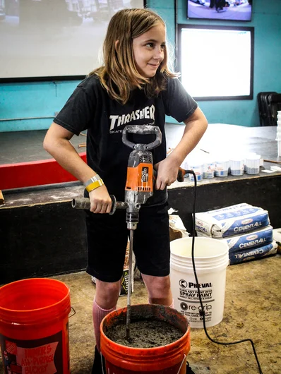 <!--consproject-->

Arianna was especially hyped on the concrete mixer.

