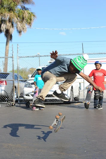 Darius' kickflip and his shadow both look good.<!-- Valentine's Day Massacre 2013 Presented by Converse -->