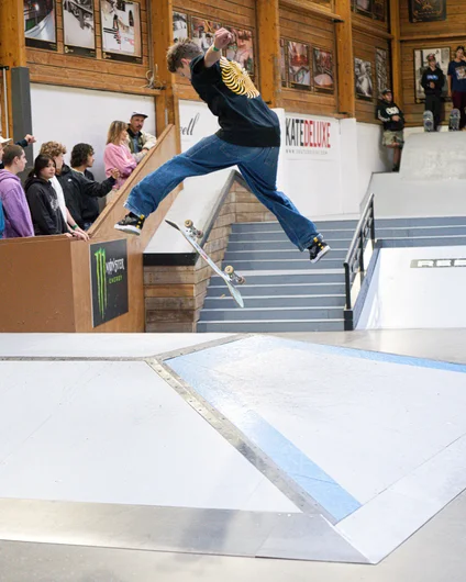 Skateboarders interpretation of the Air Jordan logo or Mika doing a fakie Tre on the hip? You decide

<!--farnhigh2024-1-->
