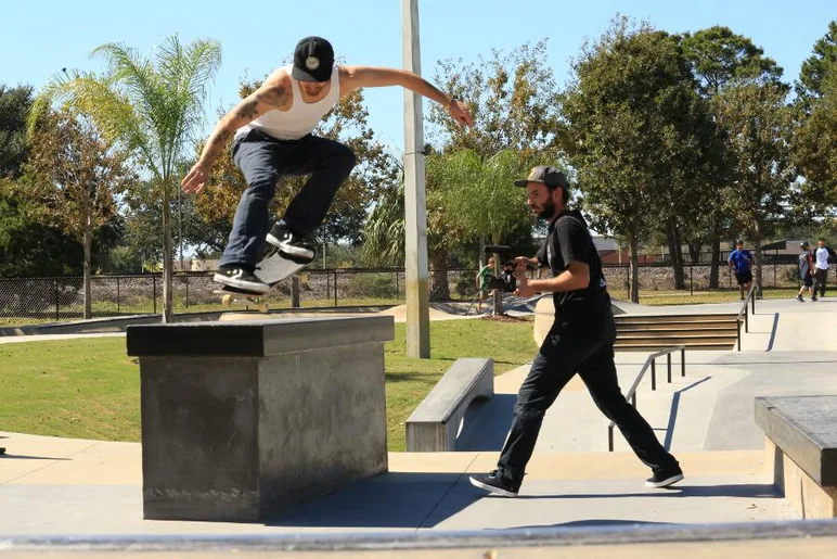 <!-- 2013MatixHalloweenJam -->

Mike Anderson joined the crew Saturday and blasted this ollie over the box right off the airplane.