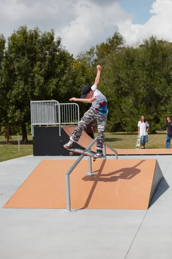 Atom hitting the bump to a nice front lipslide. <!--b4btexas21-->