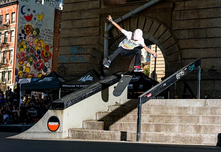 <!--danyc17-finals-->

Jiro Platt goes plat with a Tre Flip.