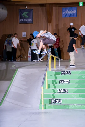 Yuki was one of the few to skate over the rail to flat. He did so with style - nollie inward heel. Just another drop in the bucket hat for him

<!--damnamjapan2022besttrick-->