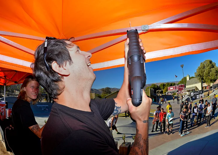 <!--ww14d3-->

Up next is the Best Trick Contest. DJ Wade was so excited for it he tried to cut the tent in half.







