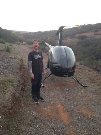 <!-- agendashow2014 -->
Yep, We got to witness Bob re-park his helicopter on the other side of the mega ramp after giving Rune Glifberg a ride. 