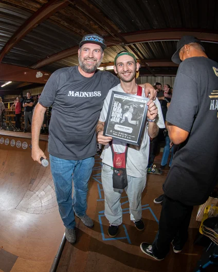 I didn't get any good photos of Rocco skating, because he skates every inch of the bowl. Be on the lookout for more from him. He works in our retail shop and is rad! Oh yeah...he also won hardest slam.

<!--ombj2022-->