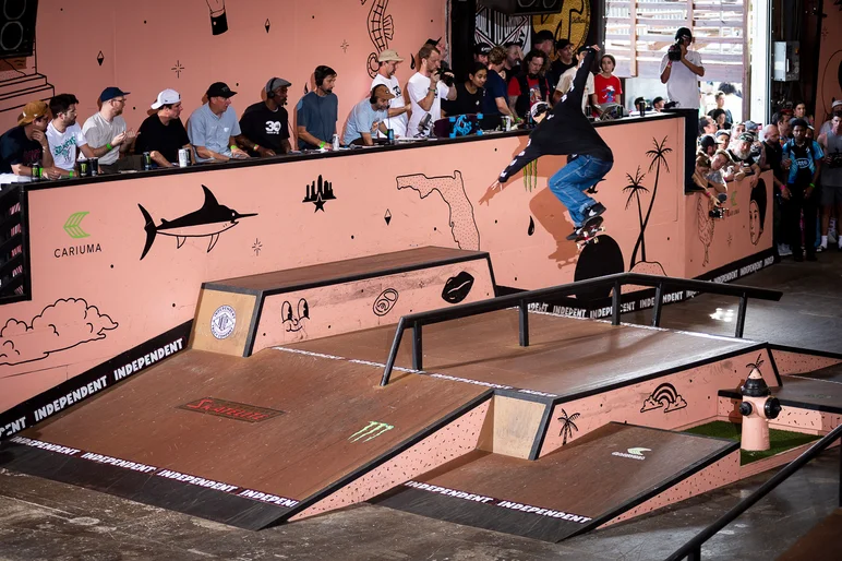 Hoefler starting his run off with a banger of a Gap Backlip.

<!--tampapro23day3-->