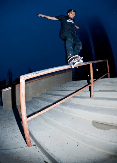 <!--dachiday2-->

The other Nike SB App winner Jorgy Rodriguez cuts through the mist with a Front Feeble Grind.