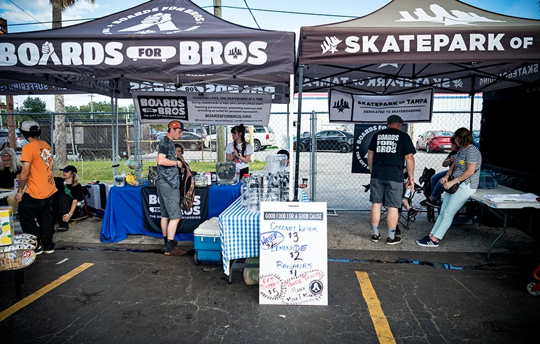 <!--am18finals-->
Always gotta stop by the Boards For Bros tent. Good people with a good cause.
