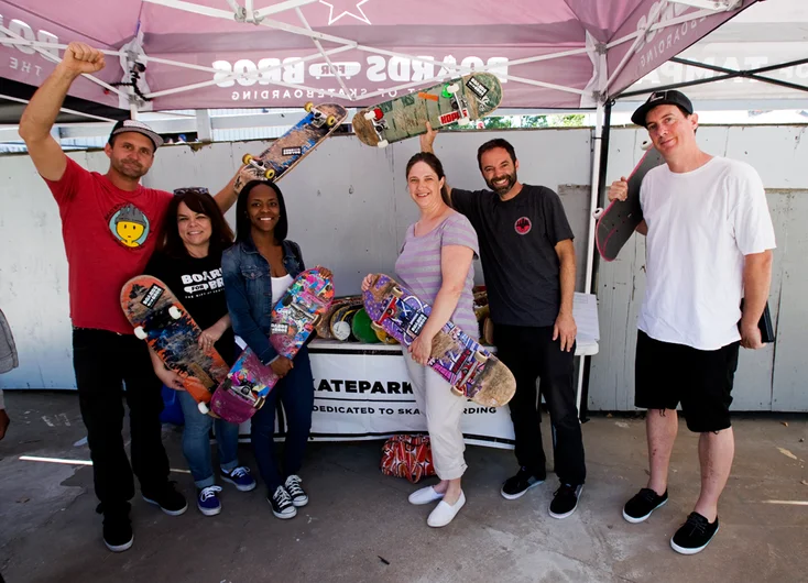 <!--daatlsat-->

Started the morning off with Boards For Bros hooking up the kids with a grip of boards.